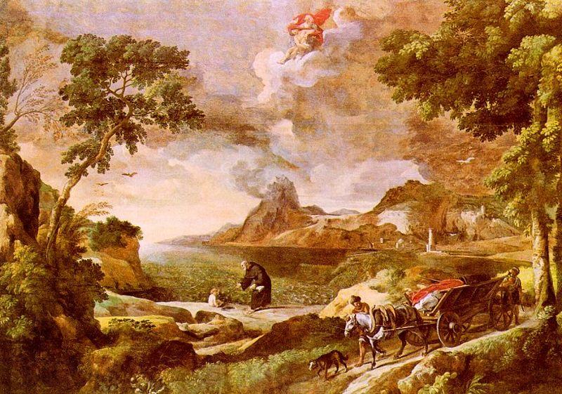 Gaspard Dughet Landscape with St.Augustine and the Mystery of the Trinity Spain oil painting art